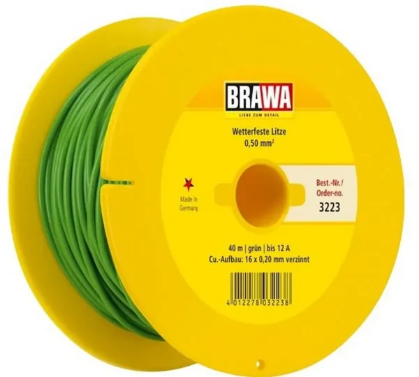Brawa_3223___DRAAD_0_50MM__40M_HASPEL_GROEN_1