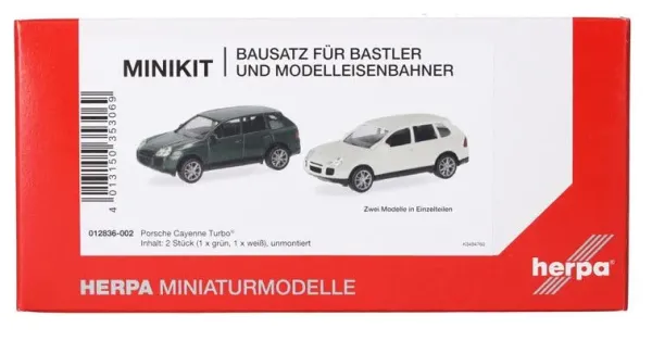 Herpa_12836_002___2_X_PORSCHE_CAYENNE_TURBO_WIT___GROEN__MINIKIT_