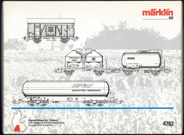Märklin 4792 - Set met 4 goederenwagens 'Südwest' DB