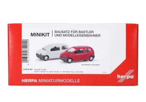 Herpa_12218_007___2_X_RENAULT_TWINGO__ROOD___WIT__MINIKIT_