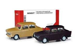 Herpa_13901_002___TRABANT_601_LIMO__BRUIN_ZWART__MINIKIT_2_ST__